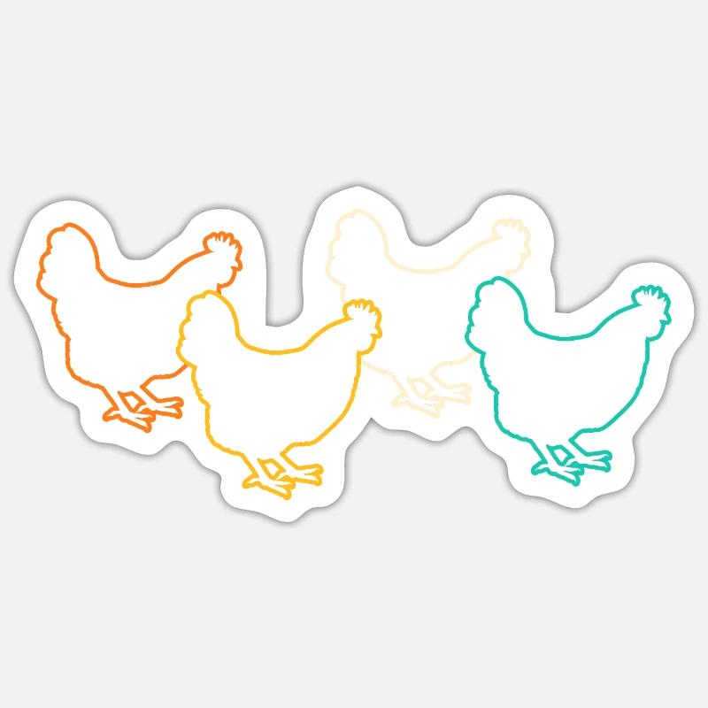 Hühner Henne - Sticker Größe S (10 x 10 cm) - Mattweiß
