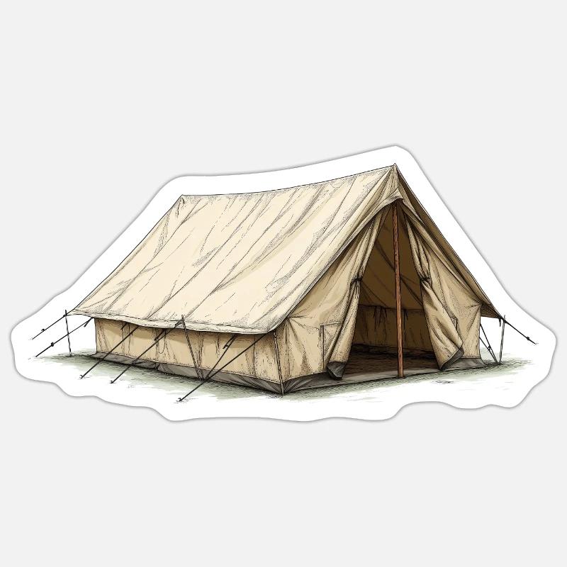 Klassisches A-Frame Zelt Sticker Größe S (10 x 10 cm)