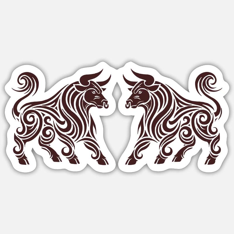 Taurus Beast Tribal 2 - Sticker size S (10 x 10 cm) - white matte