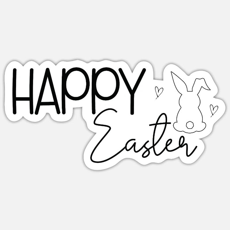 Happy Easter 🐰🌸 Sticker Größe S (10 x 10 cm)