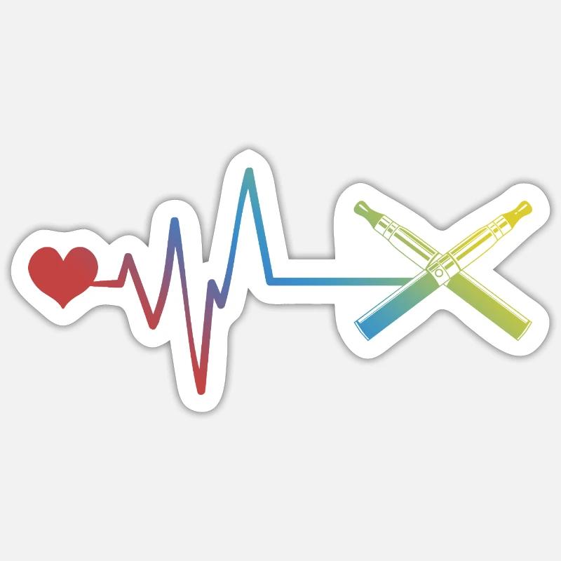 E-cigarette pulse heartbeat - Sticker size S (10 x 10 cm) - white matte