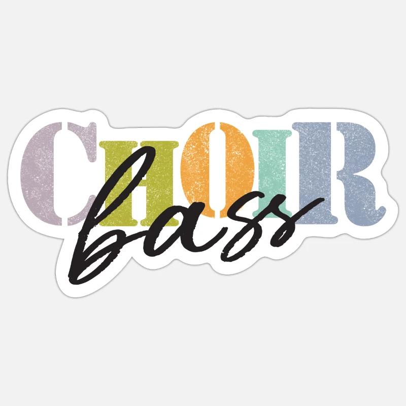 Chœur - Chanteur basse - Sticker taille S (10 x 10 cm) - blanc mat