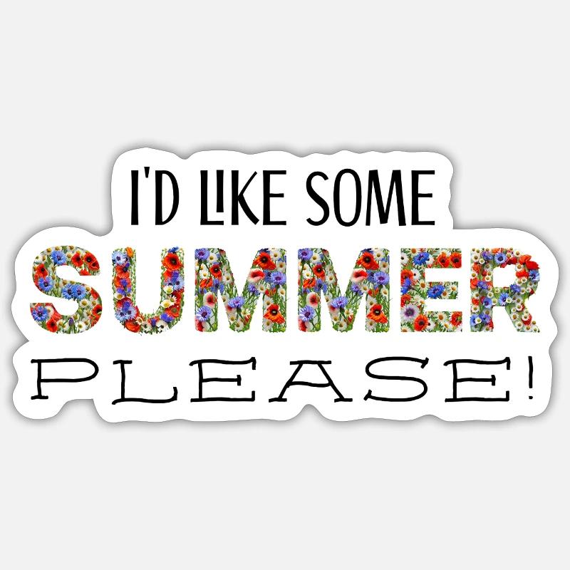 summer please sw - Sticker Größe S (10 x 10 cm) - Mattweiß