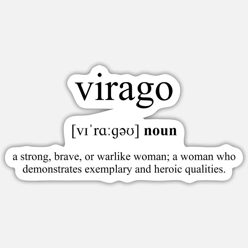 Virago Definition Dictionary - Sticker Größe S (10 x 10 cm) - Mattweiß