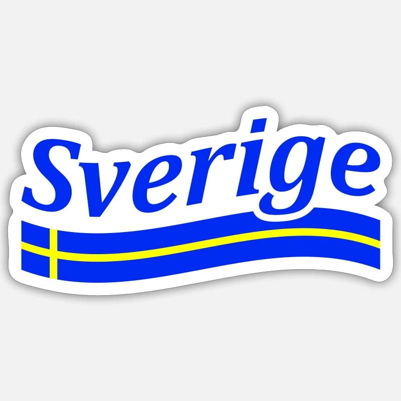 Drapeau de la Suède - Sticker taille S (10 x 10 cm) - blanc mat