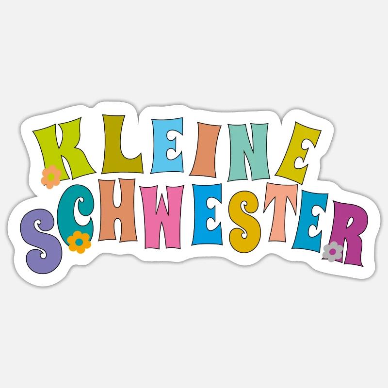 petite sœur - Sticker taille S (10 x 10 cm) - blanc mat