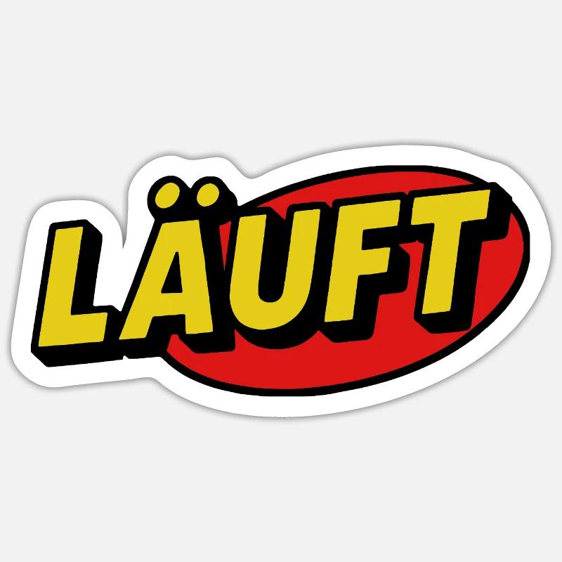 Running Lettering Retro Comic Sticker size S (10 x 10 cm)