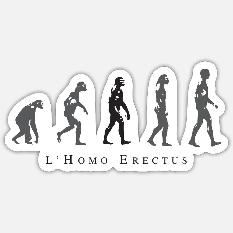 Évolution de la Position Humaine - Sticker taille S (10 x 10 cm) - blanc mat