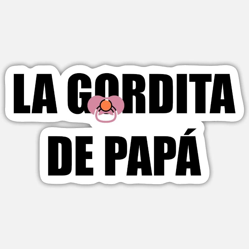 Dad's Chubby in BLACK - Sticker size S (10 x 10 cm) - white matte