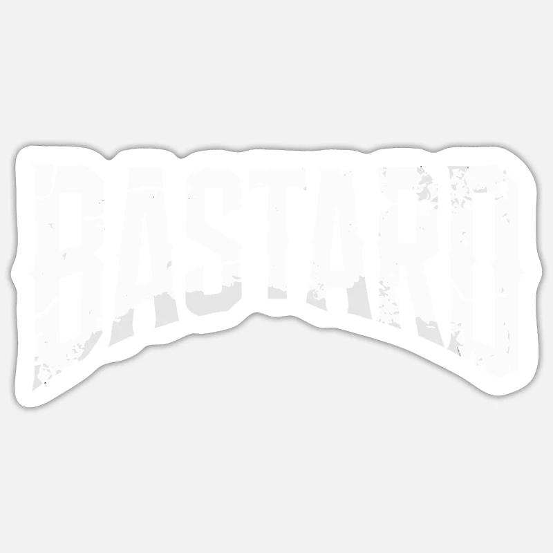 BÂTARD - Sticker taille S (10 x 10 cm) - blanc mat