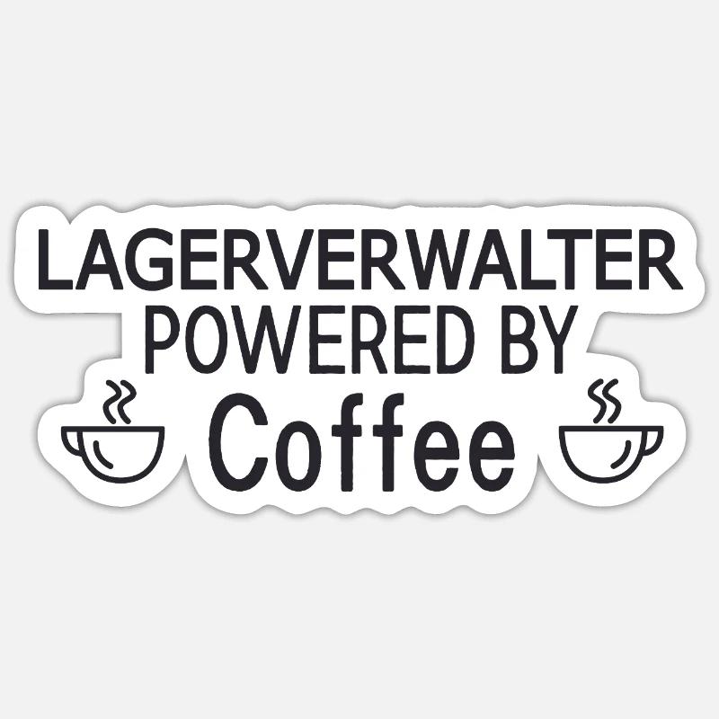 Warehouse Manager Powered By Coffee - Sticker size S (10 x 10 cm) - white matte