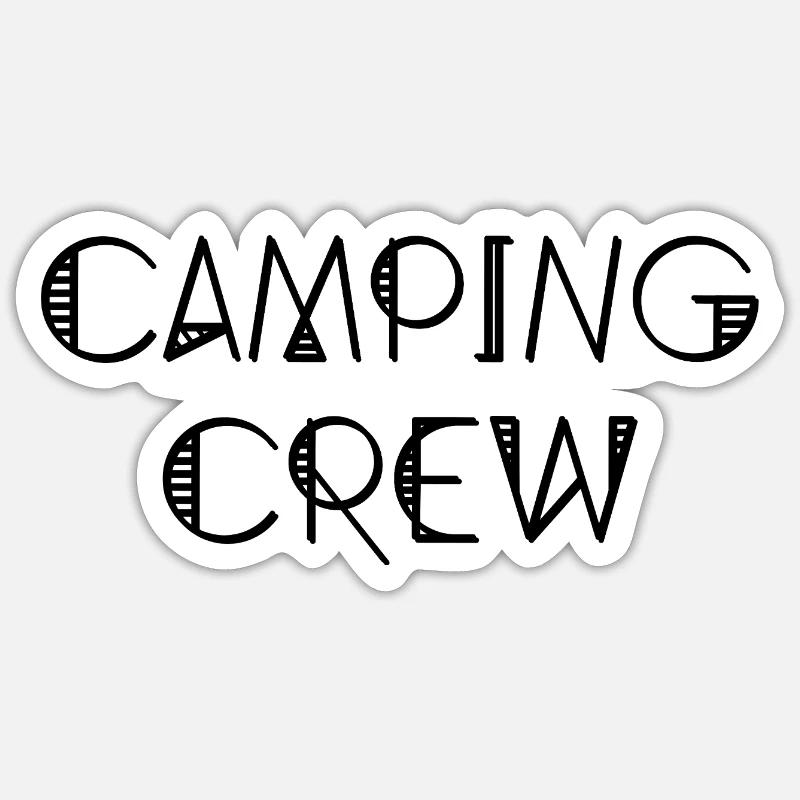 Camping Crew - Sticker Größe S (10 x 10 cm) - Mattweiß