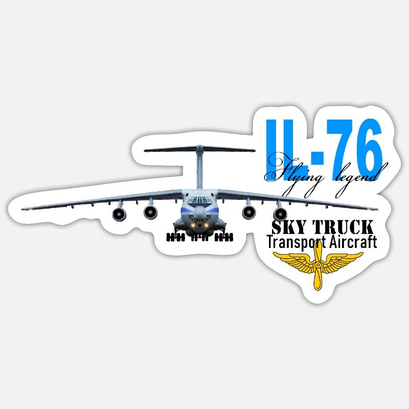 L’IL-76 - Sticker taille S (10 x 10 cm) - blanc mat