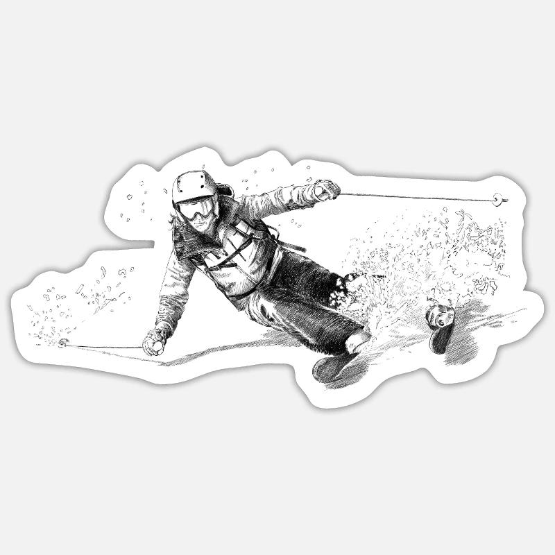 Ski - Sticker size S (10 x 10 cm) - white matte