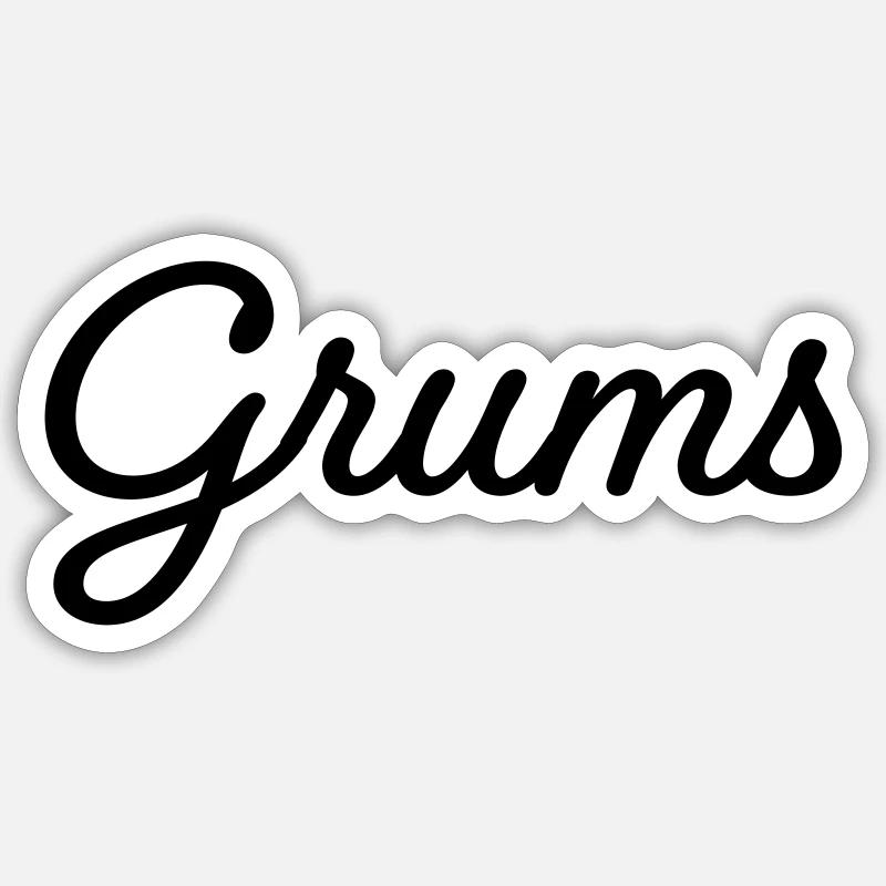 Grums schwarz - Sticker Größe S (10 x 10 cm) - Mattweiß