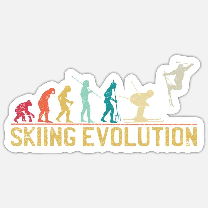 Ski-Evolution: Von den ersten Schritten zum Freestyle Sticker Größe S (10 x 10 cm)