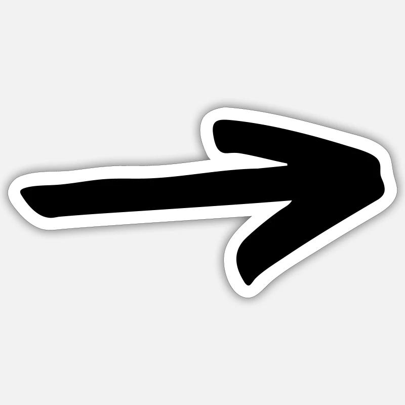 Flèche simple à concevoir soi-même Sticker taille S (10 x 10 cm)
