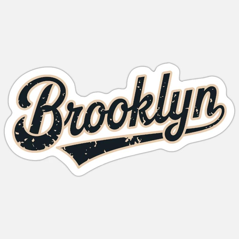 Brooklyn Vintage Script Logo Sticker taille S (10 x 10 cm)