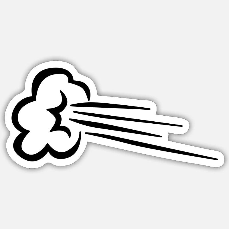 Vitesse de l’effet de bande dessinée - Sticker taille S (10 x 10 cm) - blanc mat
