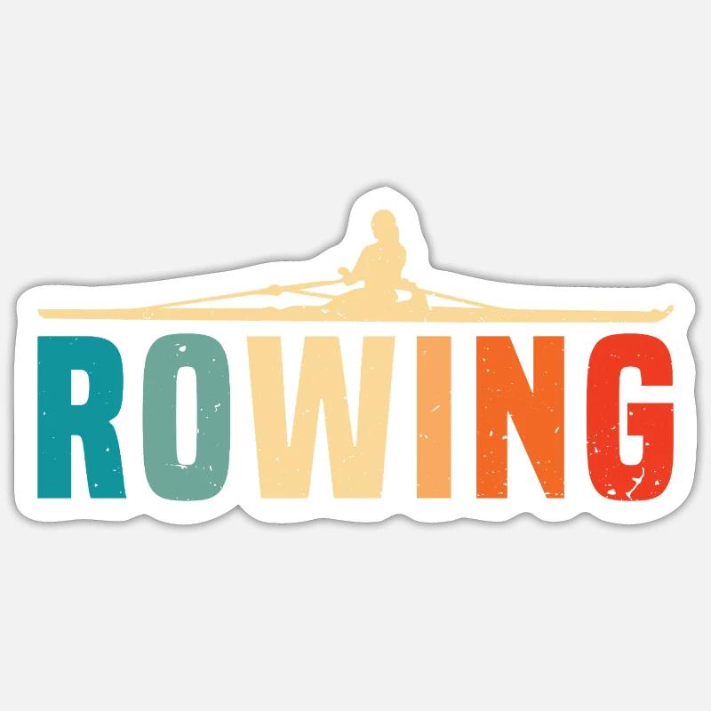 Aviron - Aviron - Rameur - Rameur - Sticker taille S (10 x 10 cm) - blanc mat