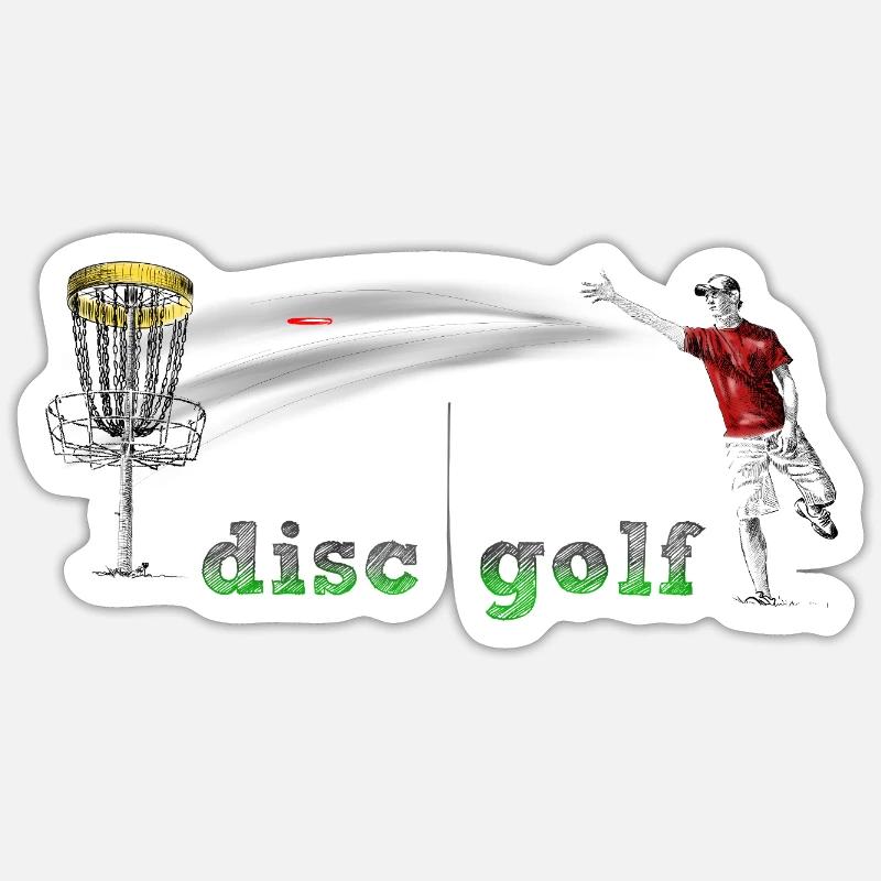 Disc Golf - Sticker Größe S (10 x 10 cm) - Mattweiß