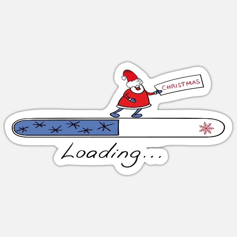 Christmas Loading - Sticker size S (10 x 10 cm) - white matte
