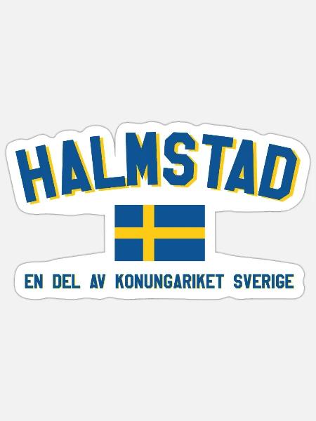 Halmstad Teil des Königreichs Schweden - Sticker Größe S (10 x 10 cm) - Mattweiß