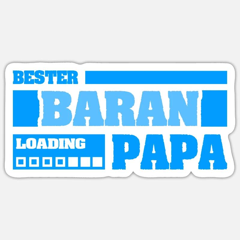 Baran comme prénom - Sticker taille S (10 x 10 cm) - blanc mat