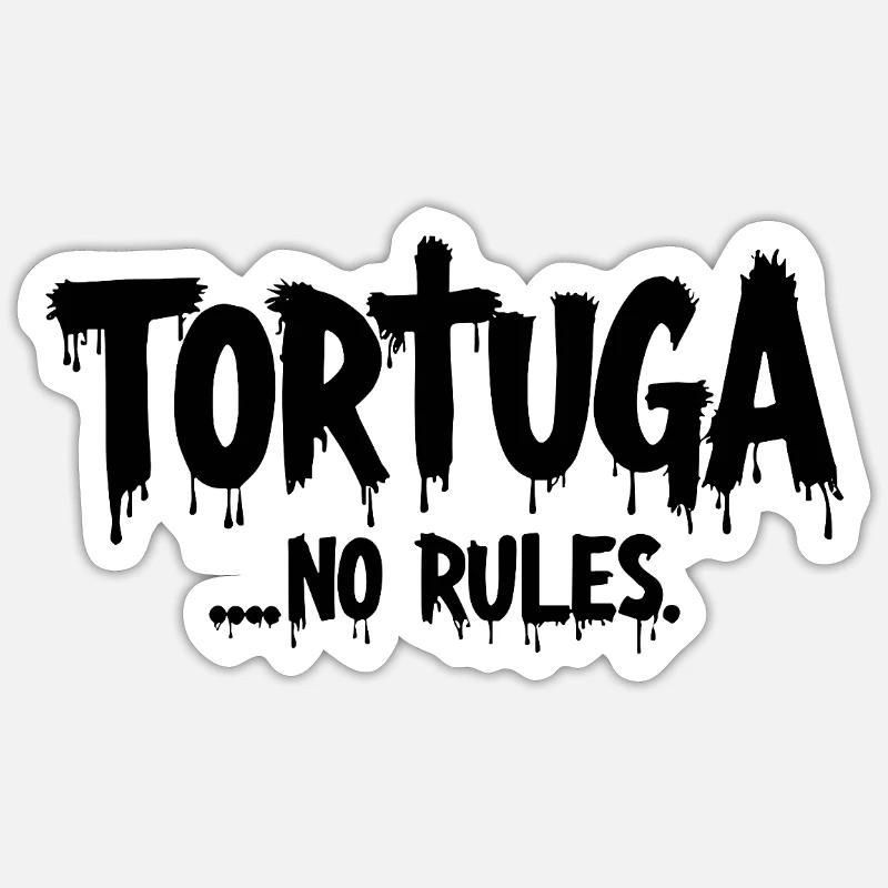 Tortuga – No Rules - Sticker size S (10 x 10 cm) - white matte