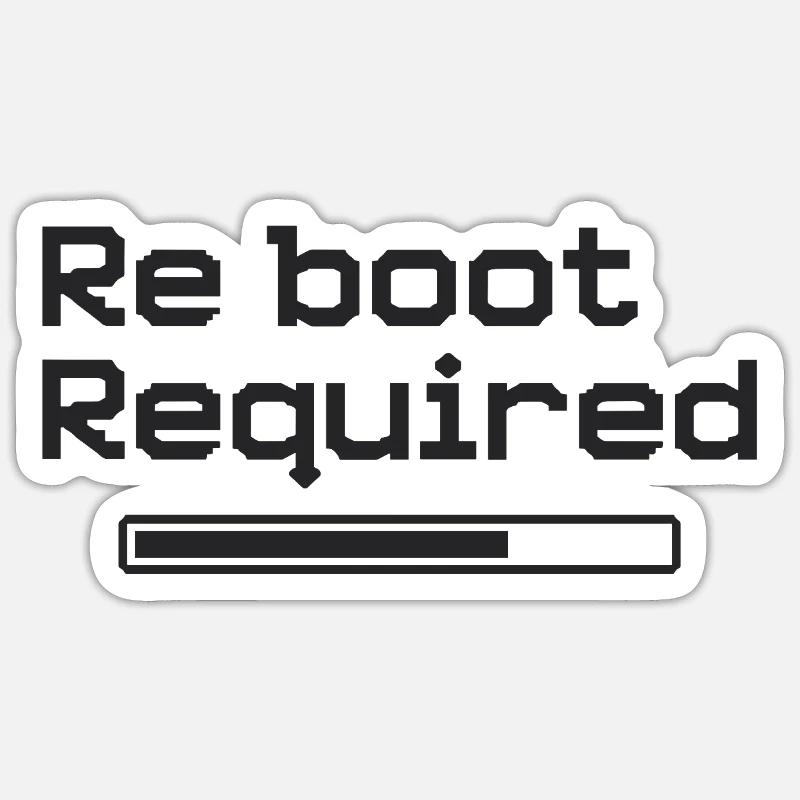 Reboot Required – Retro-Gaming-Style - Sticker Größe S (10 x 10 cm) - Mattweiß