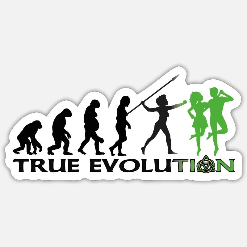 Evolution towards traditional Irish dance Sticker size S (10 x 10 cm)