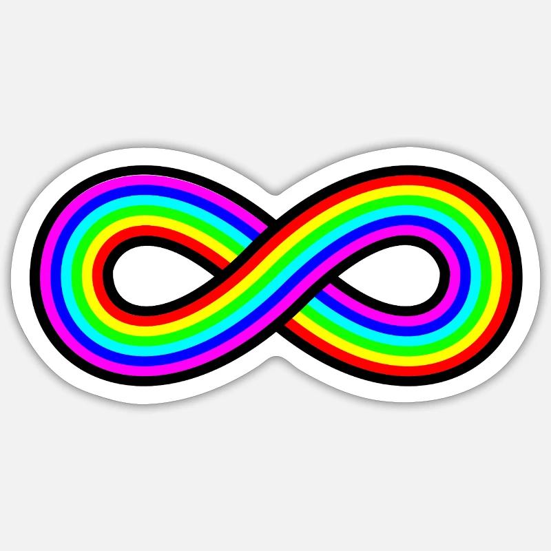 Autism Rainbow Infinity Sticker size S (10 x 10 cm)
