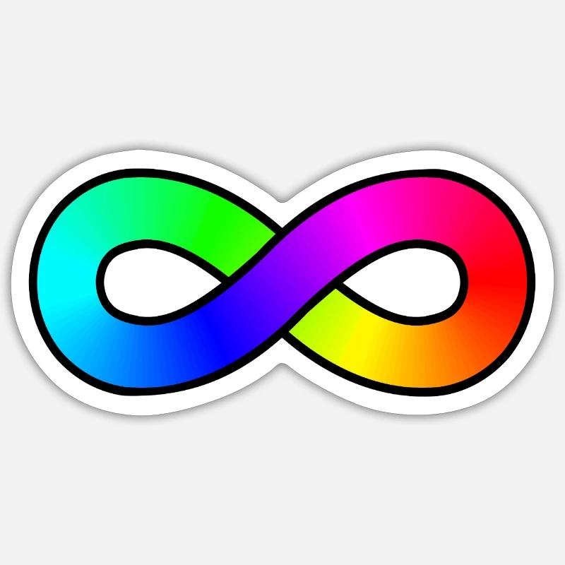 Autism Rainbow Infinity - Sticker size S (10 x 10 cm) - white matte