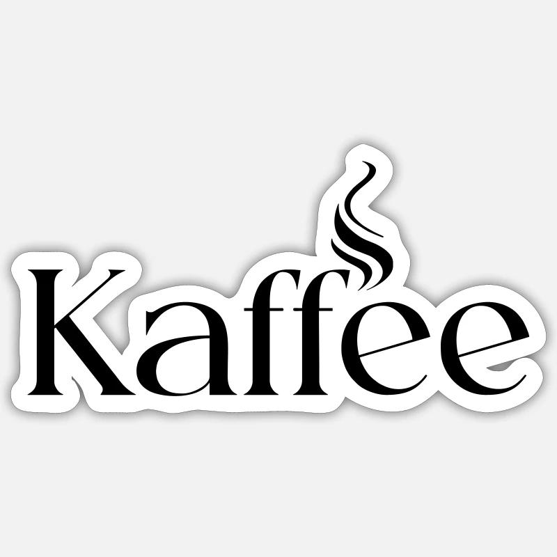 Kaffee - Sticker Größe S (10 x 10 cm) - Mattweiß