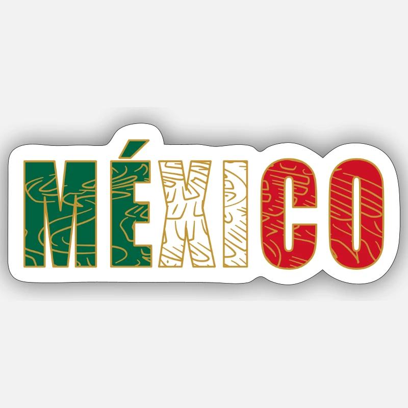 Mexique - Sticker taille S (10 x 10 cm) - blanc mat