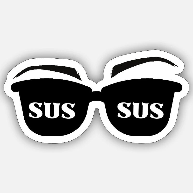 Lunettes de soleil SUS Meme Design - Sticker taille S (10 x 10 cm) - blanc mat