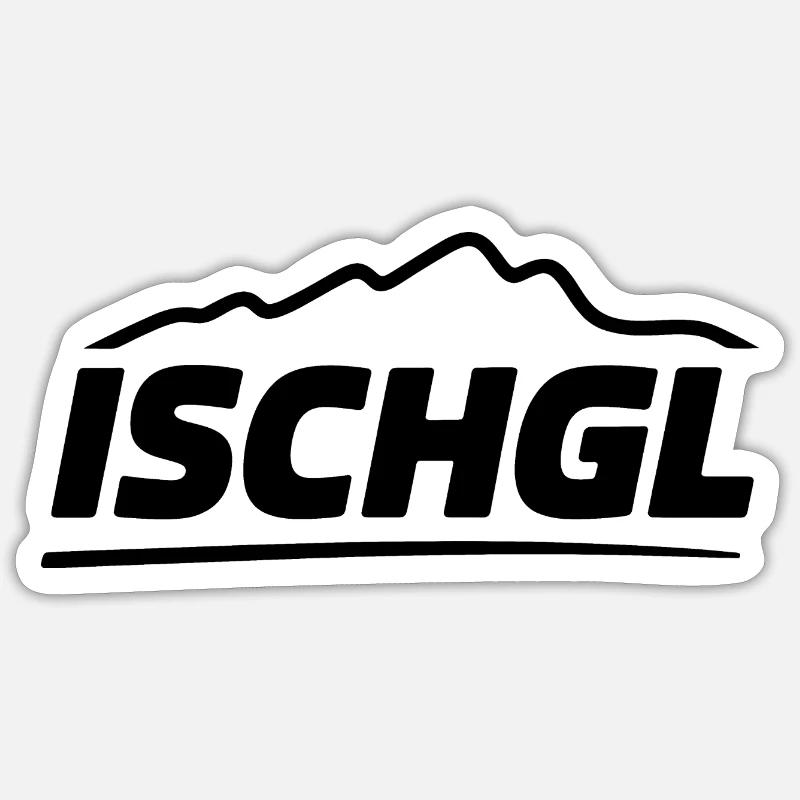 Ischgl - Souvenir Design - Sticker Größe S (10 x 10 cm) - Mattweiß