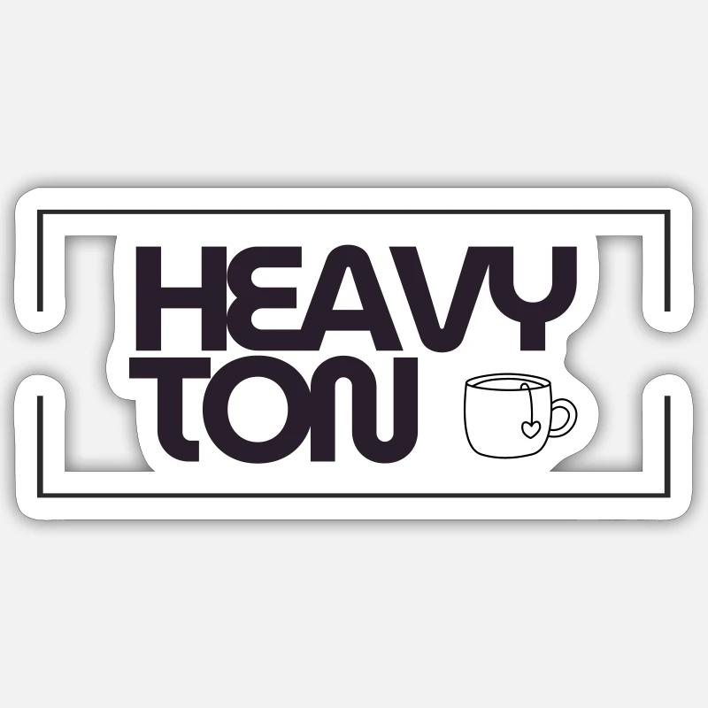 HeavyTon - Sticker Größe S (10 x 10 cm) - Mattweiß