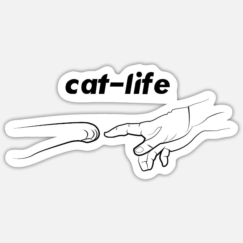 Das Leben der Katze - Sticker Größe S (10 x 10 cm) - Mattweiß