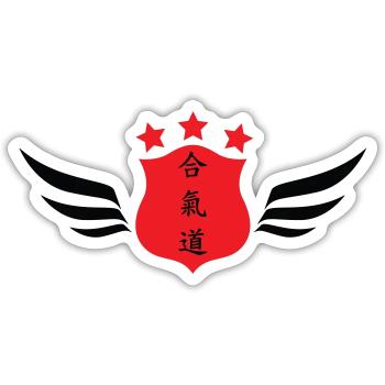 Aikido – Kampfsport – Aikido - Sticker Größe S (10 x 10 cm) - Mattweiß - Vorne