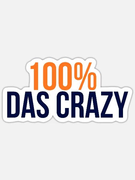 GIUDAN Jugendwort 25 Collection - 100% das Crazy - Sticker Größe S (10 x 10 cm) - Mattweiß