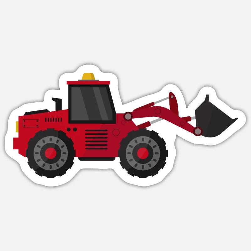 Excavator - Sticker size S (10 x 10 cm) - white matte