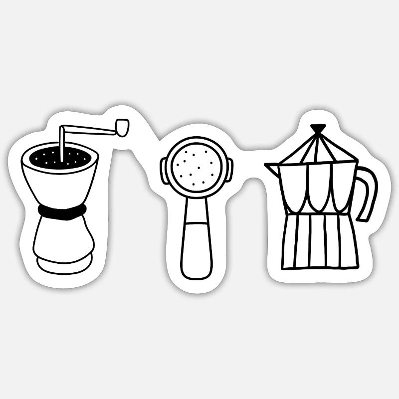 Kaffeeentwicklung - Sticker Größe S (10 x 10 cm) - Mattweiß