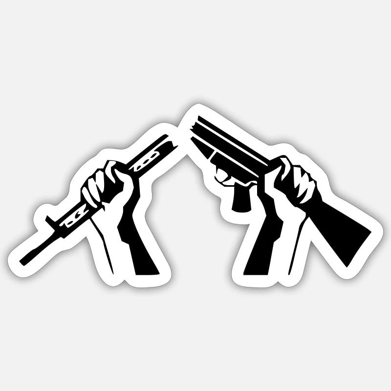 Zerbrochenes Gewehr - Friedenssymbol - Sticker Größe S (10 x 10 cm) - Mattweiß