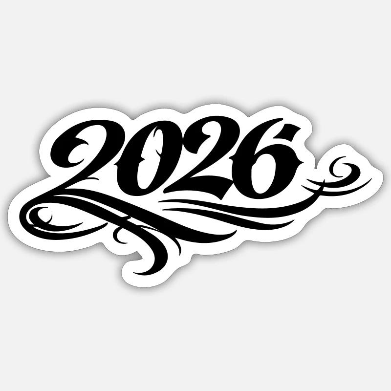 Année 2026 - Sticker taille S (10 x 10 cm) - blanc mat
