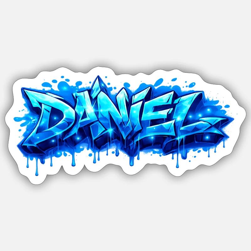 Graffiti DANIEL Name Geschenk Ideal druckbar Sticker Größe S (10 x 10 cm)