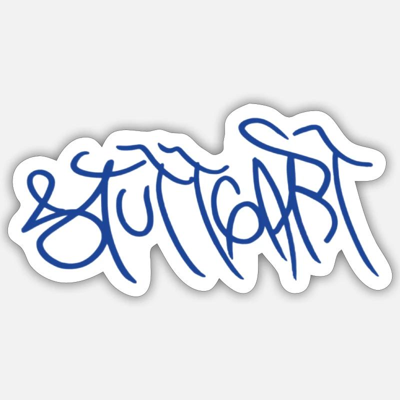 Stuttgart in graffiti style - Sticker size S (10 x 10 cm) - white matte