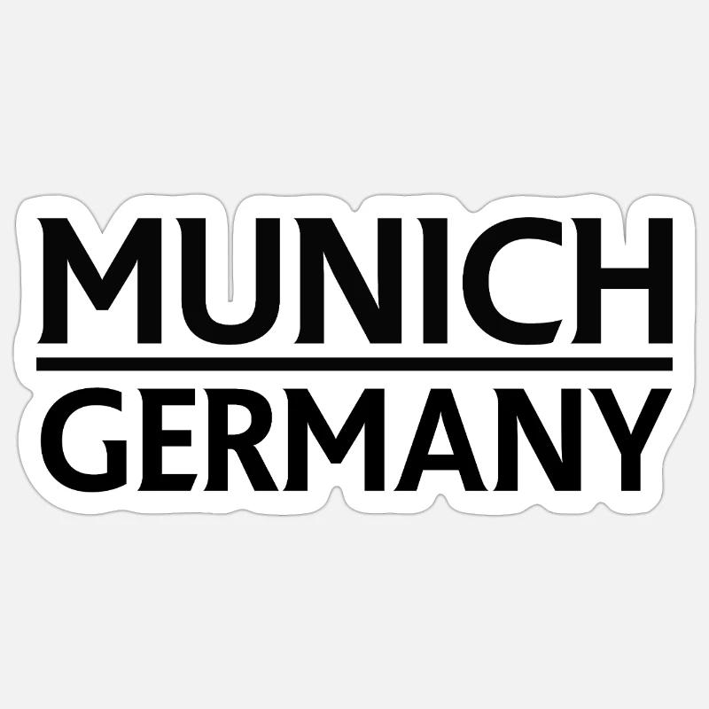 Munich – Germany Textdesign - Sticker size S (10 x 10 cm) - white matte
