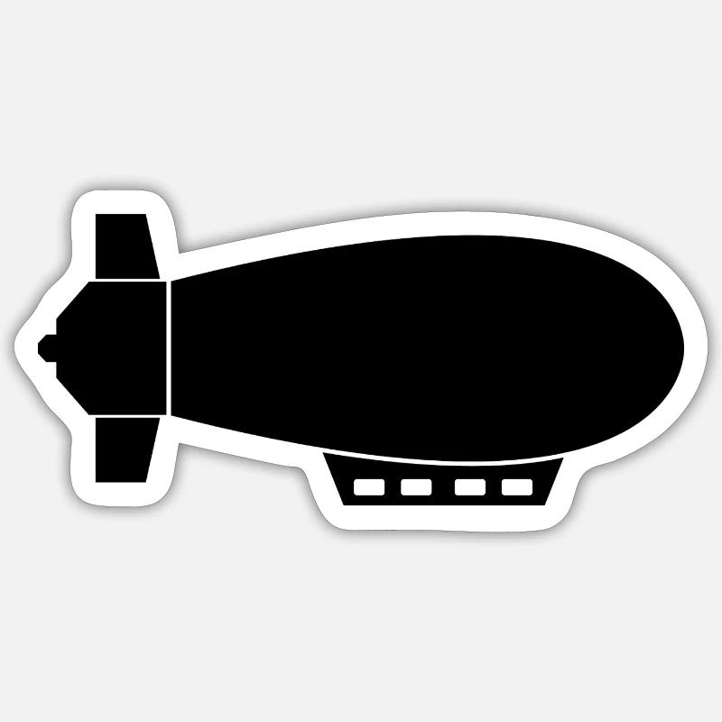 Dirigeable - Sticker taille S (10 x 10 cm) - blanc mat