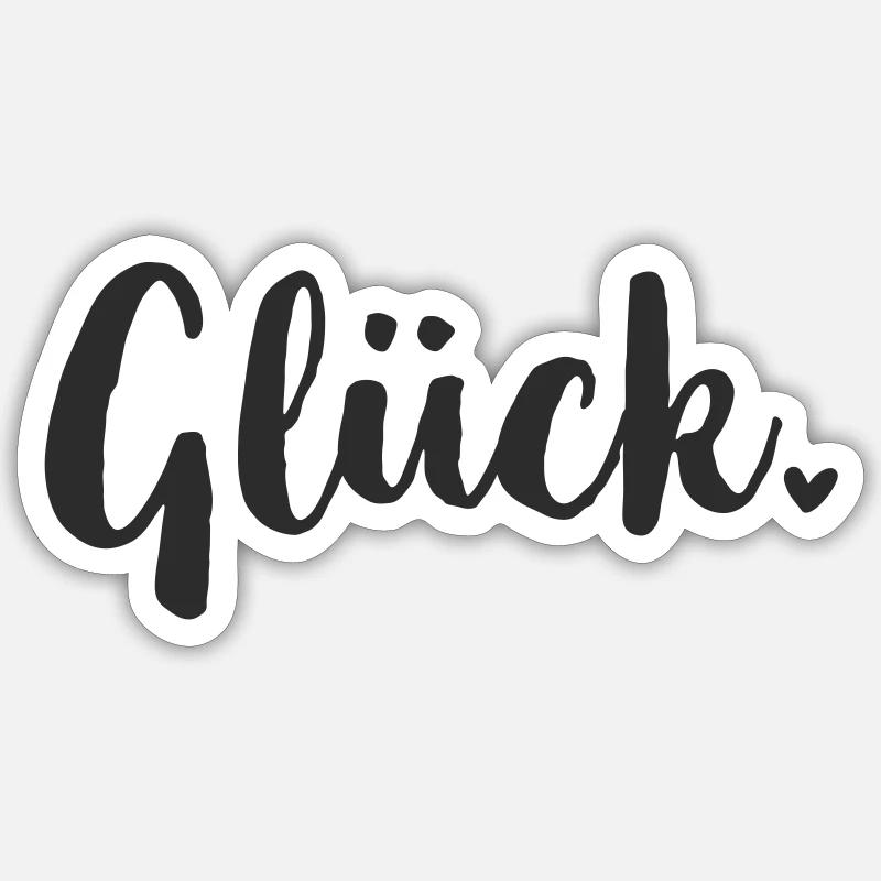 Glück Statement - Sticker Größe S (10 x 10 cm) - Mattweiß